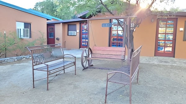 Courtyard in Historic C.O.D Ranch with benches