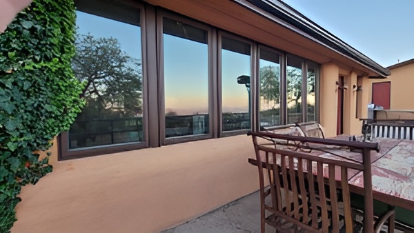 Outdoor Retreat with large table and big windows